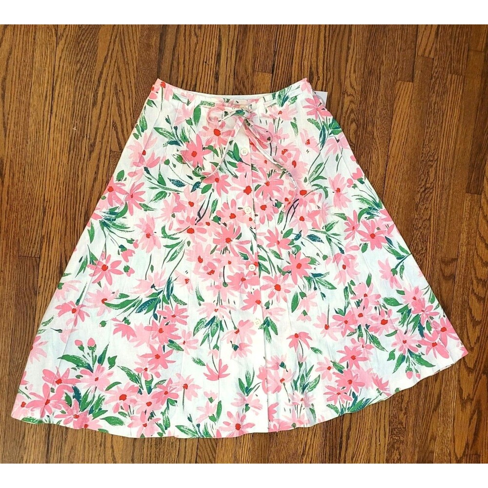 Vintage 80s Floral Coquette Pink Daisy skirt, Cottagecore, Palm Beach Prep sz S - Picture 11 of 13